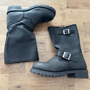 Ride Tecs Mens Engineer Leather Riding Motorcycle Biker Boots 9 Heavy Duty 1440